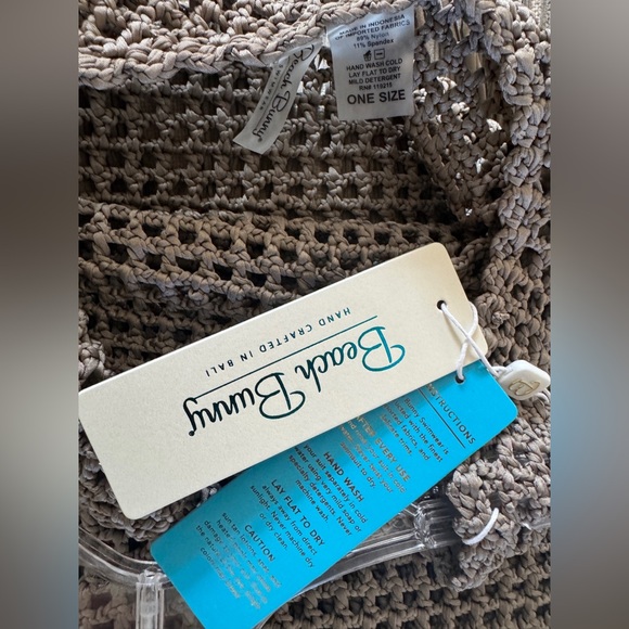 Beach Bunny Sadie Gray Cover up Dress with gold rings One Size S M - Picture 9 of 9